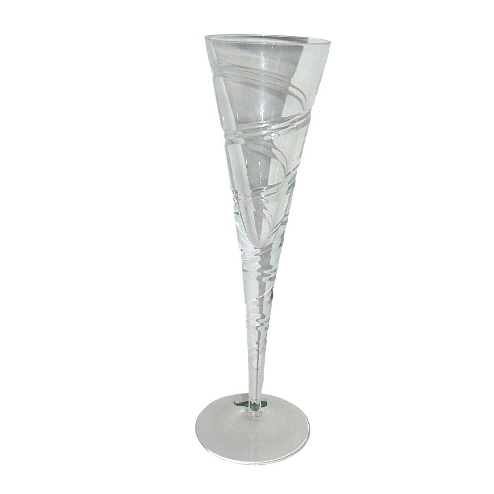 Vtg Shannon Crystal Of Ireland Swirl Cut Champagne Flute Glass 11" Elegant